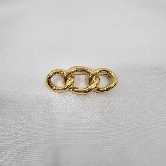 Vintage Christian Dior Chain Brooch in Gold - Picture 1 of 7